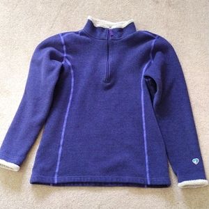 Kuhl Jacket Women's Sz M  Purple Fleece Lined Sweater Quarter Zip